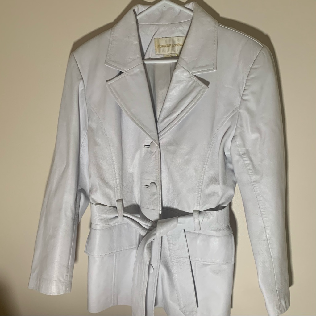 Vintage Margaret Godfrey White Leather Coat